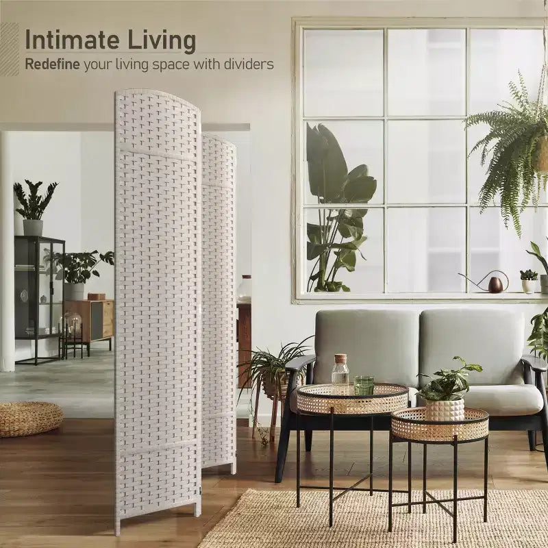 Divisorio a 4 pannelli, alto 1,83 m, extra large con cerniere doppie – Paravento pieghevole per la privacy