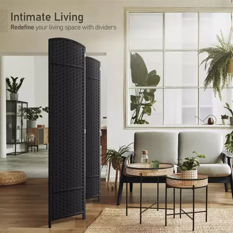 Divisorio a 4 pannelli, alto 1,83 m, extra large con cerniere doppie – Paravento pieghevole per la privacy