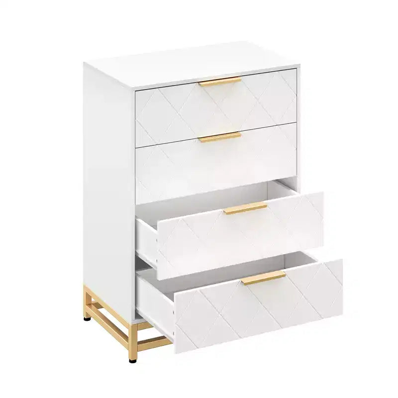 Cassettiera in legno, mobile contenitore alto moderno con dispositivo antiribaltamento, adatta per camere da letto, soggiorni e corridoi.