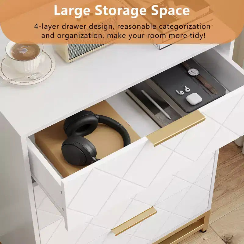 Cassettiera in legno, mobile contenitore alto moderno con dispositivo antiribaltamento, adatta per camere da letto, soggiorni e corridoi.
