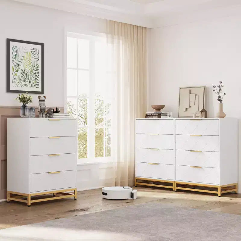Cassettiera in legno, mobile contenitore alto moderno con dispositivo antiribaltamento, adatta per camere da letto, soggiorni e corridoi.