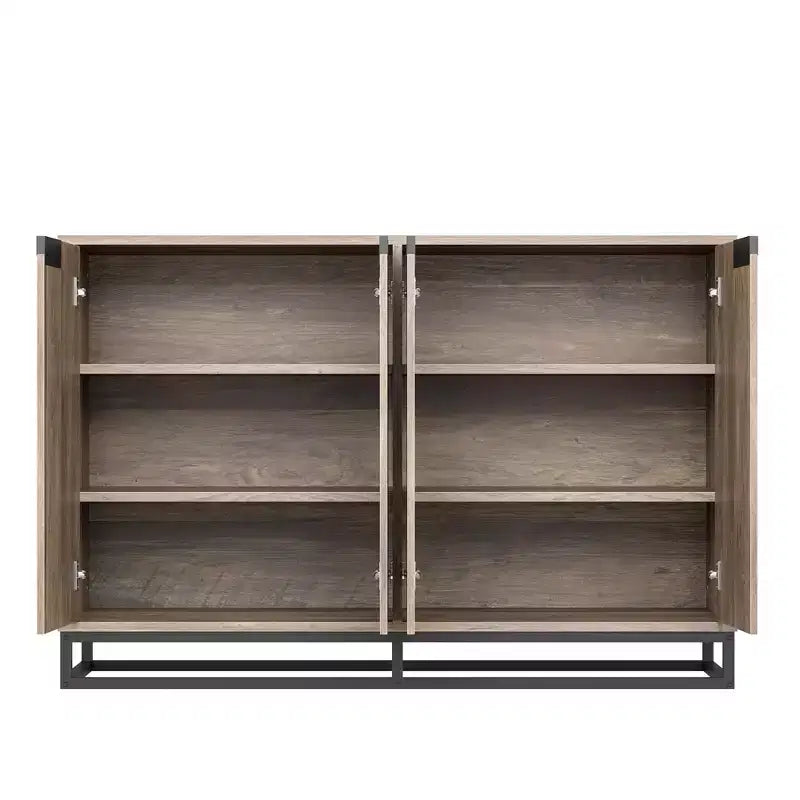 Credenza moderna con 4 ante e ripiani, mobile contenitore a buffet
