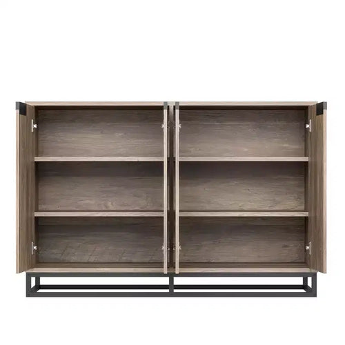 Credenza moderna con 4 ante e ripiani, mobile contenitore a buffet