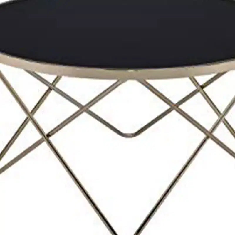 Tavolino Royal Hampton, Vetro Nero e Oro