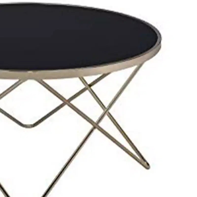 Tavolino Royal Hampton, Vetro Nero e Oro