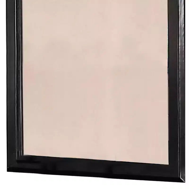 Specchio rettangolare con cornice in legno da 36 pollici, nero