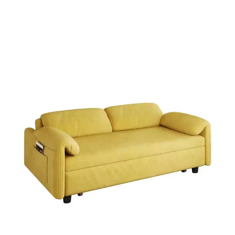 Divano convertibile moderno da 54 pollici, divano letto in velluto con tasche portaoggetti, divanetto retrattile 2 in 1 per soggiorno, piccoli spazi