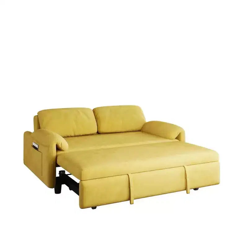 Divano convertibile moderno da 54 pollici, divano letto in velluto con tasche portaoggetti, divanetto retrattile 2 in 1 per soggiorno, piccoli spazi