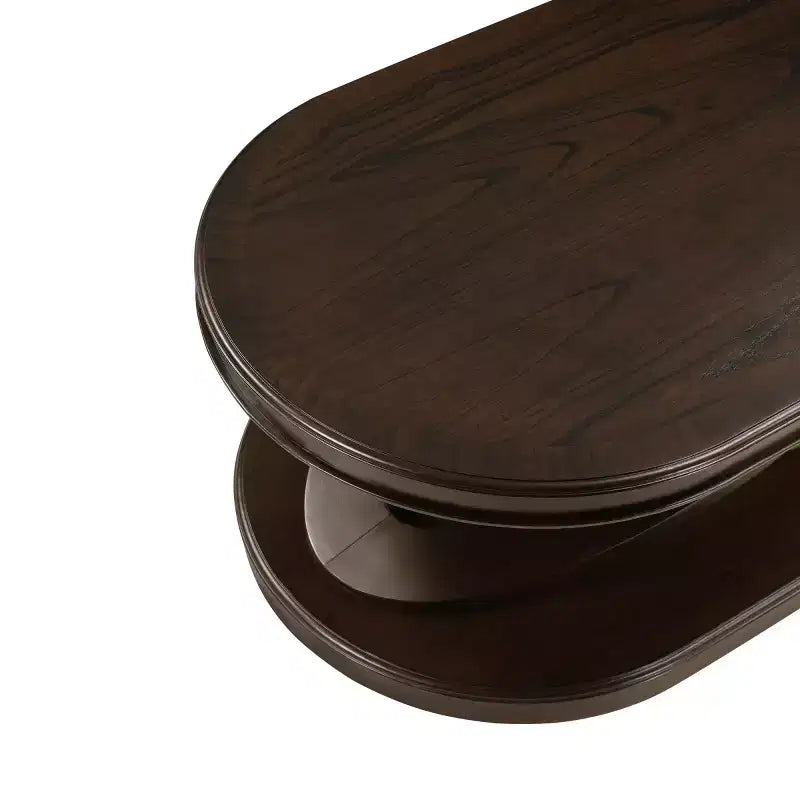 Tavolino da caffè ovale moderno da 31,5" con base a X, tavolo centrale minimalista impiallacciato in legno per soggiorno o ufficio domestico-Panipeachy
