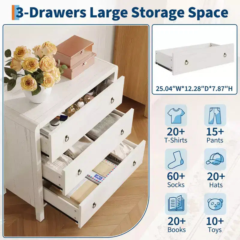 Cassettiera - Comò in legno per camera da letto/soggiorno (organizer per armadio, design moderno)