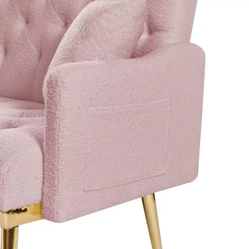 Divanetto imbottito con 2 cuscini, gambe in metallo, divano letto in schiuma per camera degli ospiti, ufficio, soggiorno, tessuto Teddy rosa