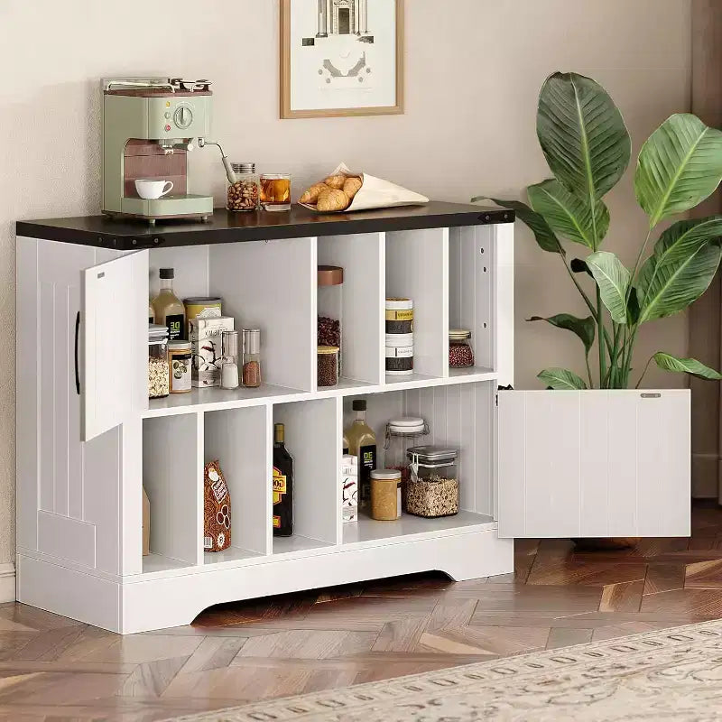 Mobile per dischi in vinile, mobiletto rustico in legno con 2 ante scorrevoli, grande tavolo per giradischi per soggiorno o camera da letto