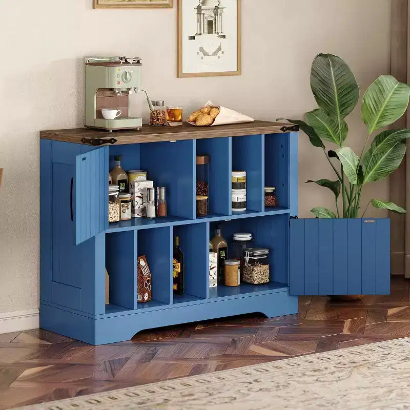 Mobile per dischi in vinile, mobiletto rustico in legno con 2 ante scorrevoli, grande tavolo per giradischi per soggiorno o camera da letto
